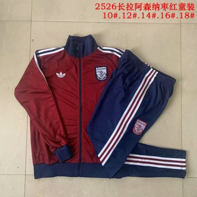Retro Model Youth 2025-2026 Arsenal Red Soccer Training Jacket Football Jacket and Pants