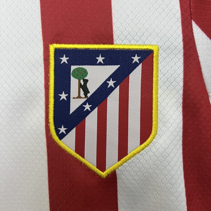 Youth Uniform Kids Kit 2025-2026 Atletico Madrid Home Soccer Jersey Shorts Child Football Set