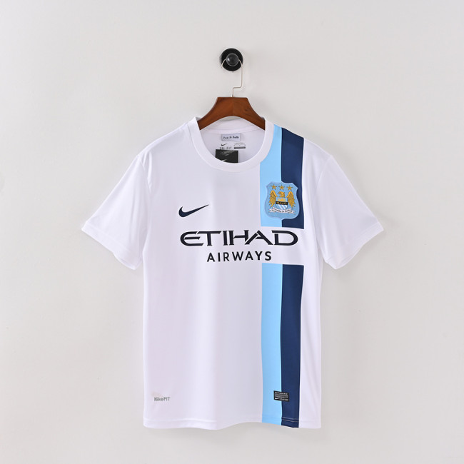 Retro Jersey Man City Shirt 2013-2014 Manchester City Away White Vintage Soccer Jersey