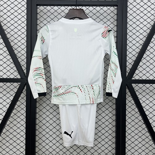 Long Sleeve Youth Uniform Kids Kit Portugal 2025 Away Soccer Jersey Shorts Child Football Set