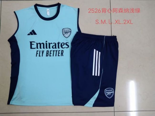 Adult Uniform 2025-2026 Arsenal Light Blue Soccer Vest Shorts Men's Football Kit