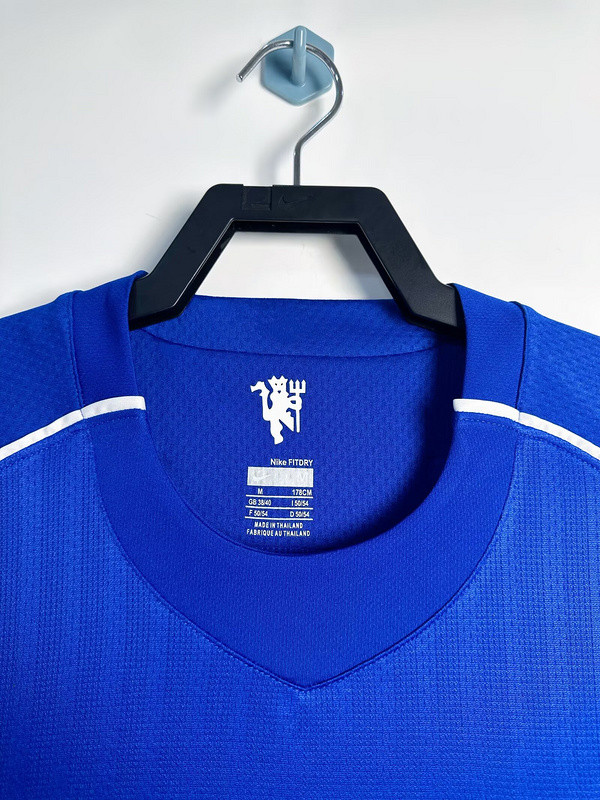 Retro Jersey Manchester United 2007-2008 Blue Goalkeeper Soccer Jersey Vintage Football Shirt