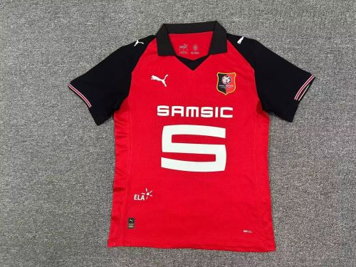 Fan Version 2025-2026 Stade Rennais Home Soccer Jersey Football Shirt