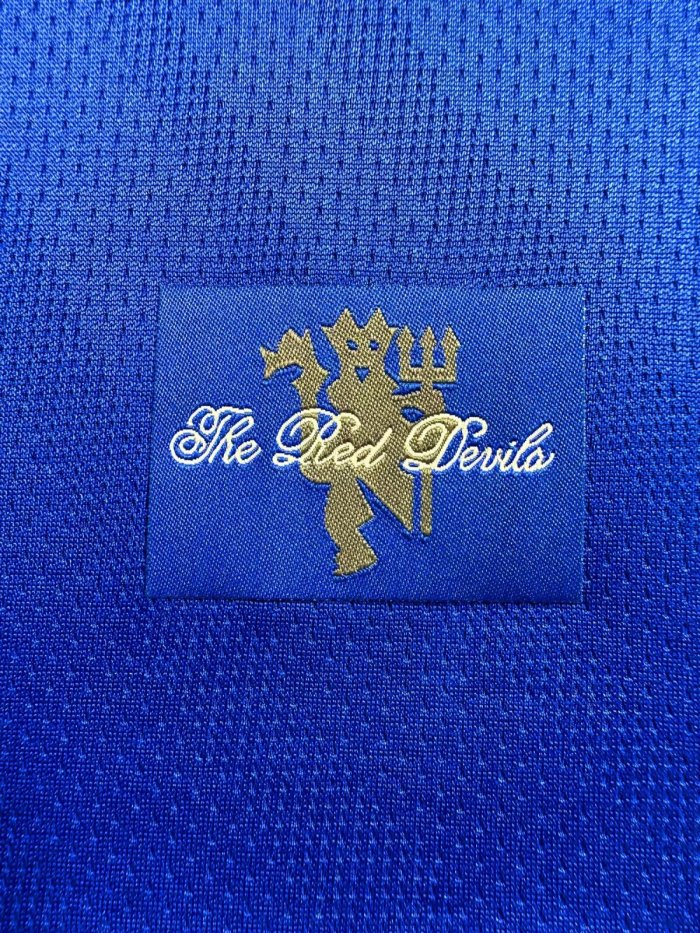 Long Sleeve Retro Jersey 2007-2008 Manchester United Blue Goalkeeper Vintage Soccer Jersey