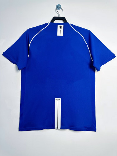 Retro Jersey Manchester United 2007-2008 Blue Goalkeeper Soccer Jersey Vintage Football Shirt