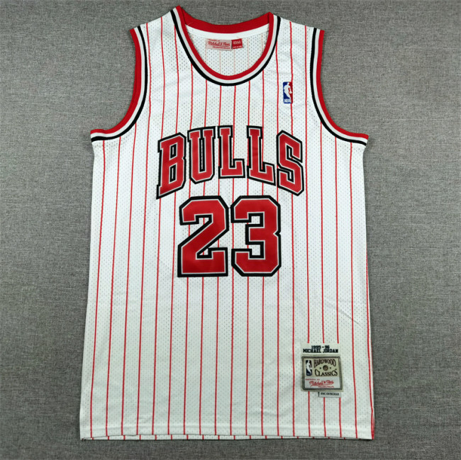 Mitchell&ness 1995-96 Chicago Bulls 23 JORDAN Basketball Shirt White NBA Jersey