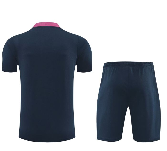 Adult Uniform 2025-2026 Barcelona Dark Blue Soccer Training Jersey and Shorts Football Kits