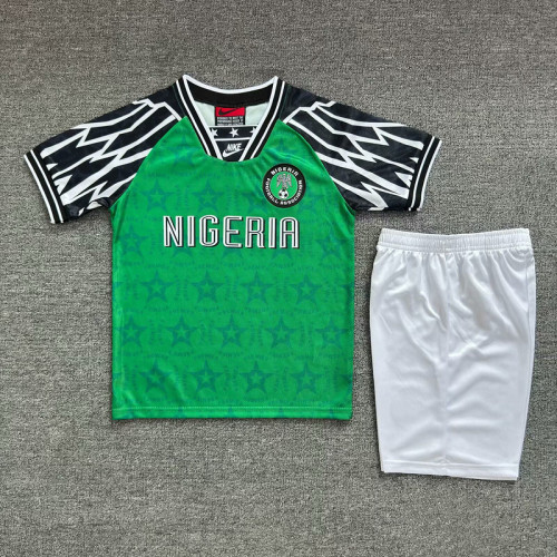Retro Youth Uniform Kids Kit 1994-1995 Nigeria Home Soccer Jersey Shorts Child Football Set