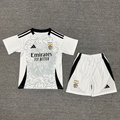 Youth Uniform Kids Kit 2025-2026 Benfica White Soccer Training Jersey Shorts Child Football Set