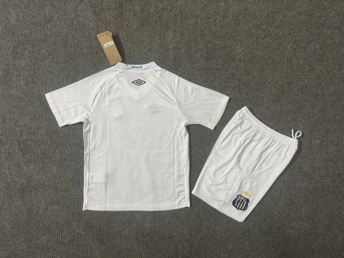 Youth Uniform Kids Kit 2025-2026 Santos Home Soccer Jersey Shorts Child Football Set