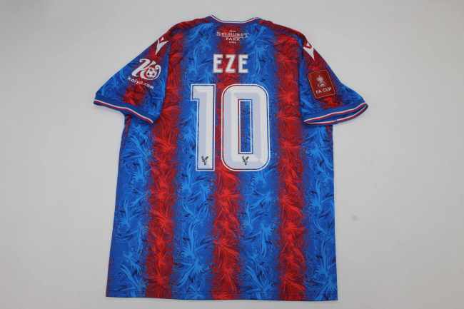with Front Lettering+FA Cup Patch Palace Football Shirt Fan Version 2024-2025 Crystal Palace EZE 10 FA Cup Final Home Soccer Jersey