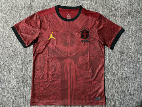 Fan Version 2025 Brazil Red Jesus Edition Soccer Jersey Brasil Camisetas de Futbol