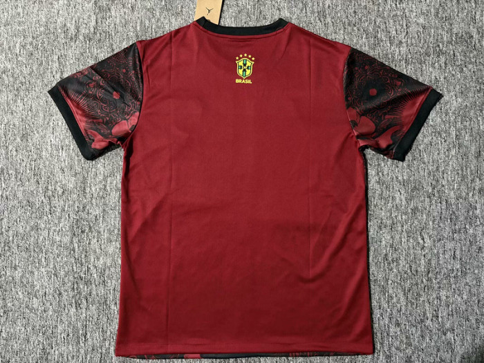Fan Version 2025 Brazil Red/Black Jesus Edition Soccer Jersey Brasil Camisetas de Futbol