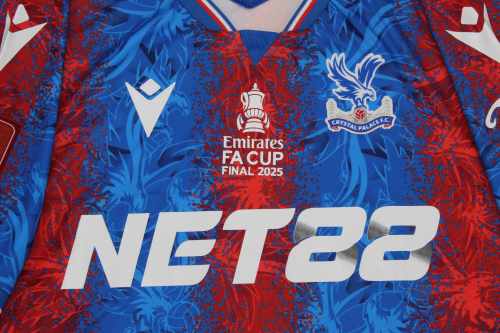 with Front Lettering+FA Cup Patch Palace Football Shirt Fan Version 2024-2025 Crystal Palace FA Cup Final Home Soccer Jersey