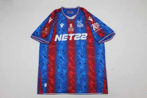 with Front Lettering+FA Cup Patch Palace Football Shirt Fan Version 2024-2025 Crystal Palace FA Cup Final Home Soccer Jersey