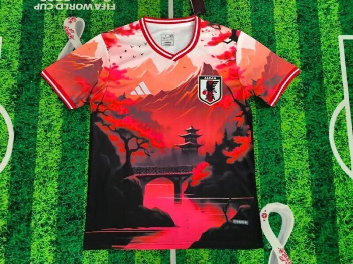 Fan Version 2025 Japan Red/Black Comic Soccer Jersey Football Shirt