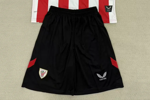 Fan Version 2025-2026 Athletic Bilbao Home Soccer Shorts Napoles Football Shorts