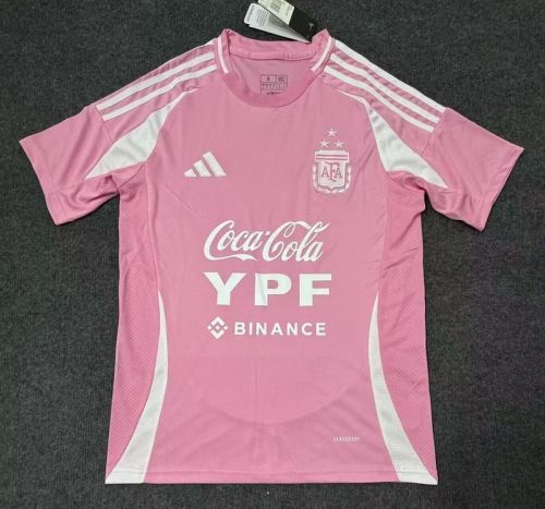 Fan Version 2025 Argentina Pink Soccer Training Jersey Football Shirt