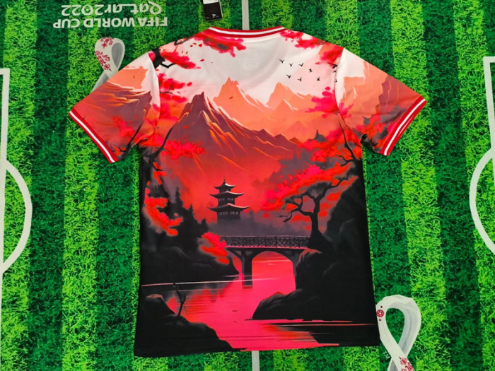 Fan Version 2025 Japan Red/Black Comic Soccer Jersey Football Shirt