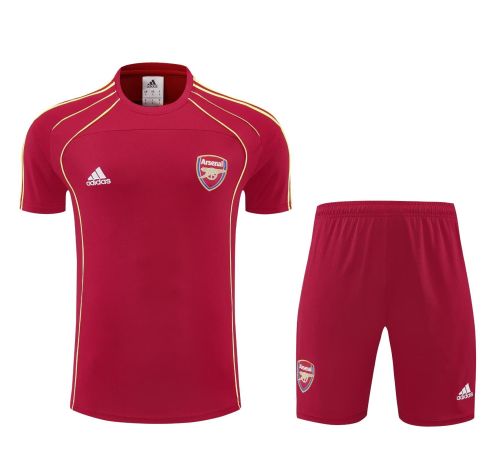 Adult Uniform 2025-2026 Arsenal Red Soccer Training Shirt and Shorts Football Set