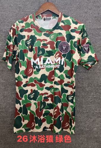 Fan Version 2025-2026 Inter Miami Green Bape Version Soccer Jersey Football Shirt