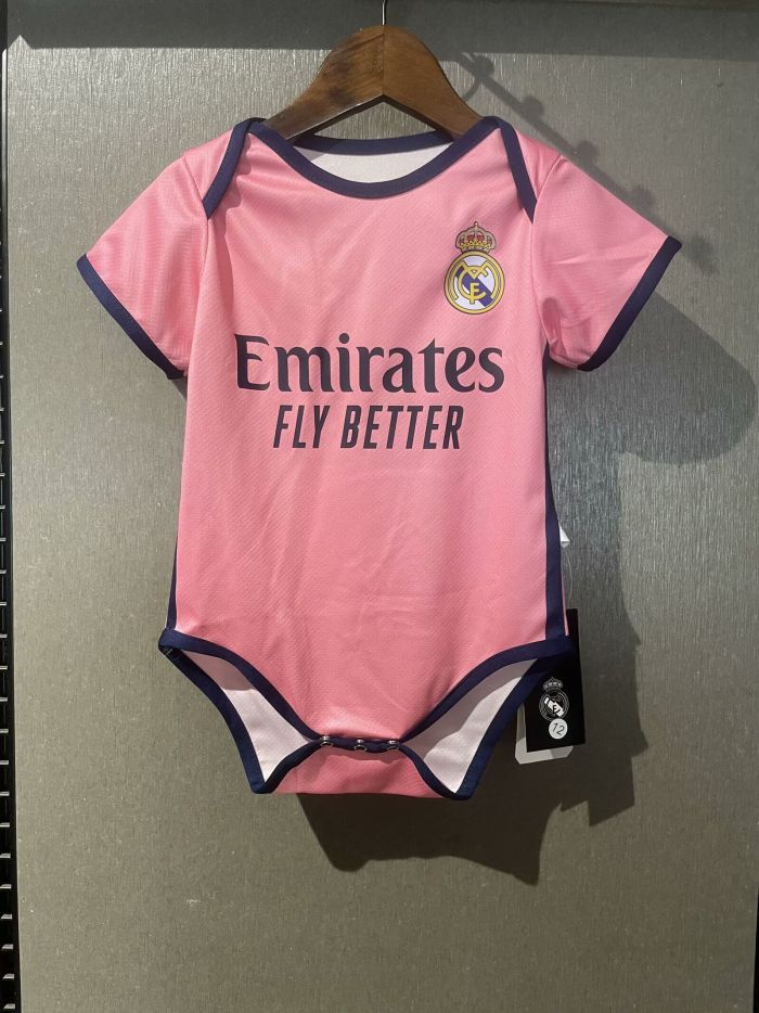 Baby Cloth 2025-2026 Real Madrid Pink Soccer Jersey Baby Onesies