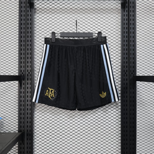 Player Version 2025 Argentina 50th Anniversary Soccer Shorts Black Football Shorts