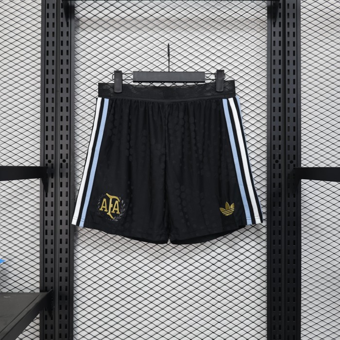 Player Version 2025 Argentina 50th Anniversary Soccer Shorts Black Football Shorts