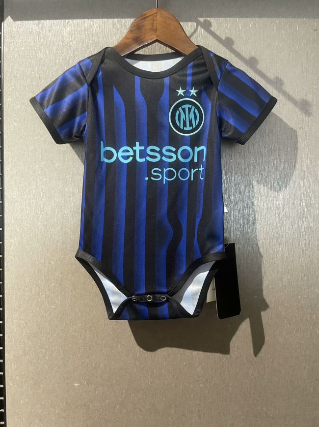 Baby Cloth 2025-2026 Inter Milan Home Soccer Jersey Baby Onesies
