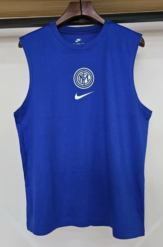 2025-2026 Inter Milan Blue Soccer Training Vest Cotton Football Shirt