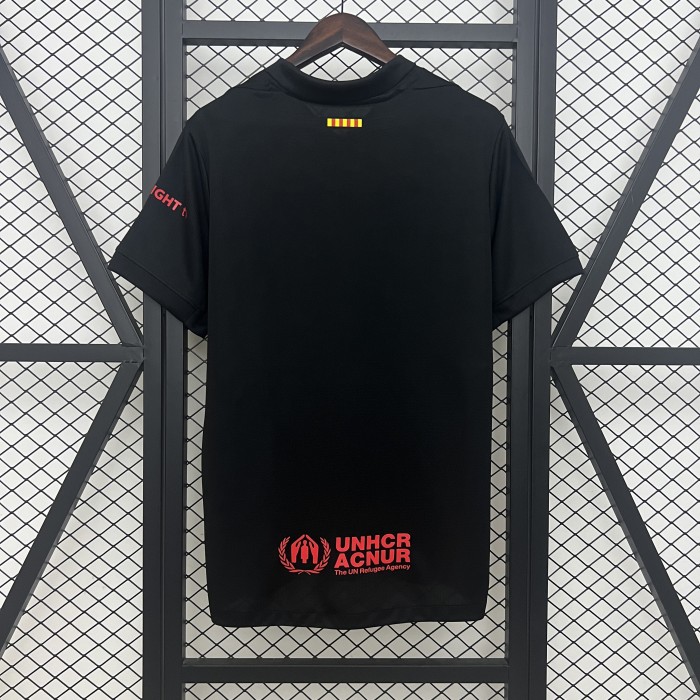 Barca Camisetas de Futbol Fan Version 2024-2025 Barcelona Travis Scott Away Black Soccer Jersey
