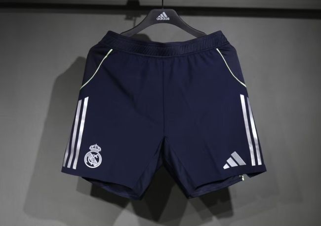 Player Version 2025-2026 Real Madrid Away Dark Blue Soccer Shorts Football Shorts