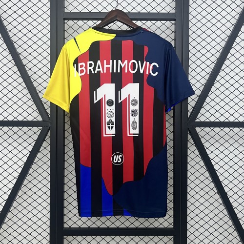 Ibrahimovic 11 Team Combine Version 2025-2026 Barcelona AC Milan PSG Inter Milan Sweden Ajax Soccer Jersey Football Shirt