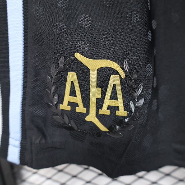 Player Version 2025 Argentina 50th Anniversary Soccer Shorts Black Football Shorts