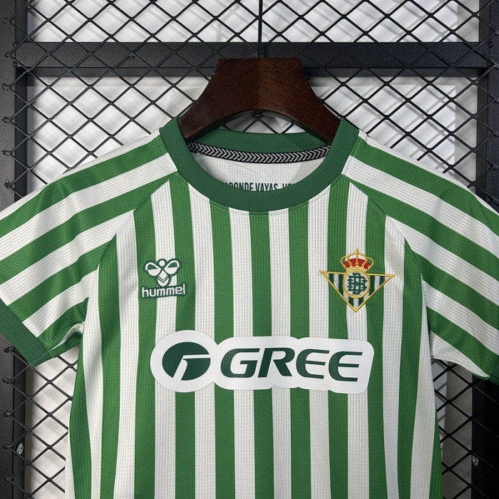 Youth Uniform Kids Kit 2025-2026 Real Betis Conference Final Soccer Jersey Shorts Child Football Set