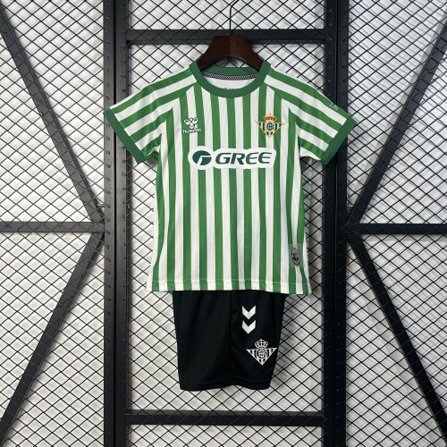 Youth Uniform Kids Kit 2025-2026 Real Betis Conference Final Soccer Jersey Shorts Child Football Set