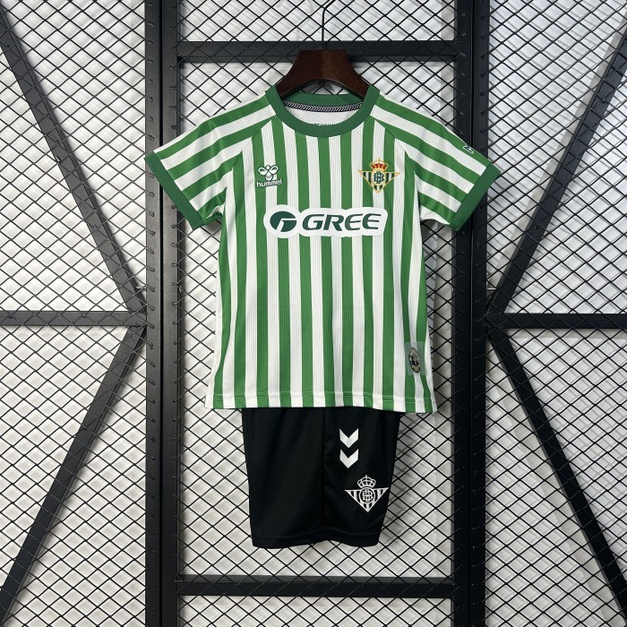 Youth Uniform Kids Kit 2025-2026 Real Betis Conference Final Soccer Jersey Shorts Child Football Set