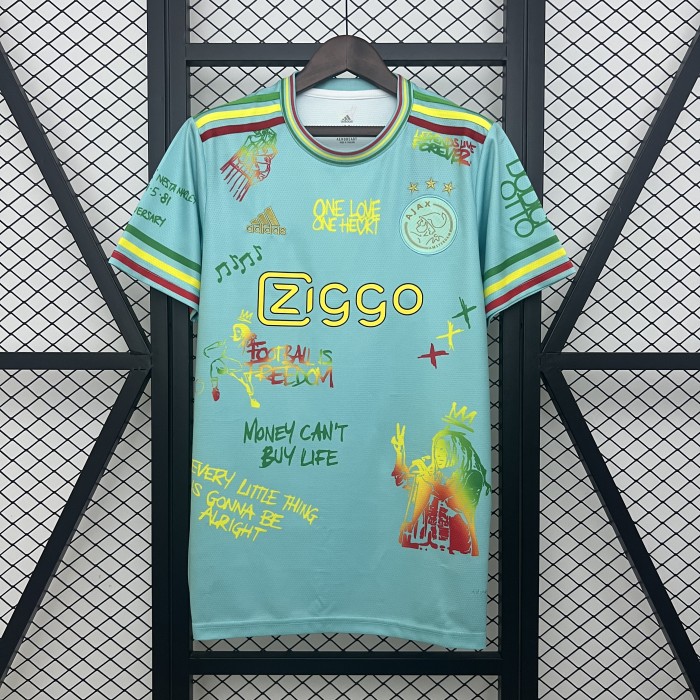 Fans Version 2025-2026 Ajax Green Bob Marley Soccer Jersey Vintage Football Shirt