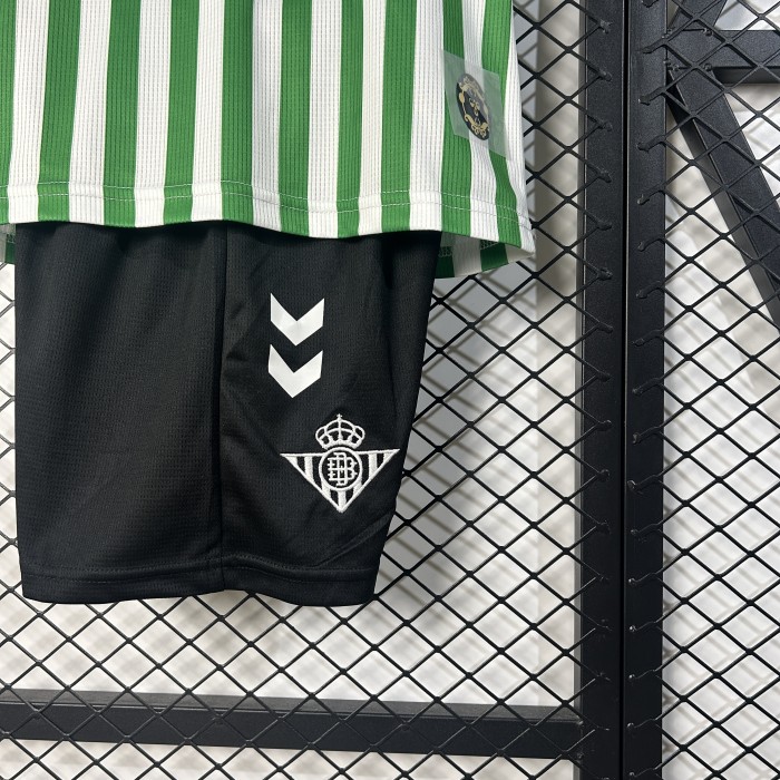 Youth Uniform Kids Kit 2025-2026 Real Betis Conference Final Soccer Jersey Shorts Child Football Set