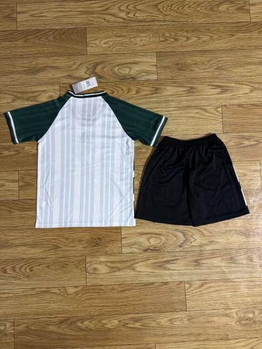 Retro Youth Uniform Kids Kit 1993-1995 Liverpool Away White Soccer Jersey Shorts Vintage Child Football Set