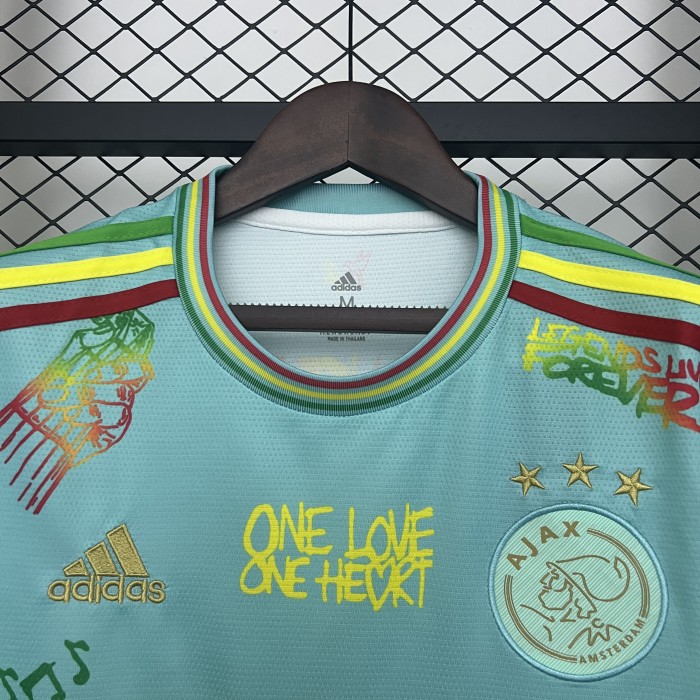 Fans Version 2025-2026 Ajax Green Bob Marley Soccer Jersey Vintage Football Shirt