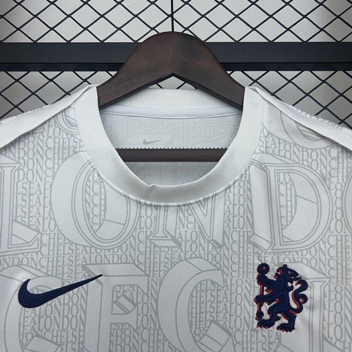 Fans Version 2025-2026 Chelsea White Soccer Training Jersey Football Pre-match Shirt