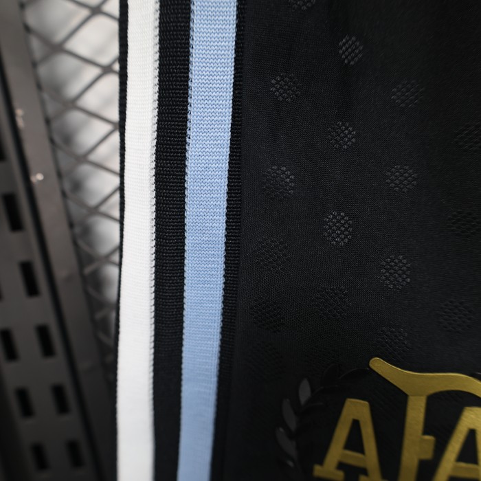 Player Version 2025 Argentina 50th Anniversary Soccer Shorts Black Football Shorts