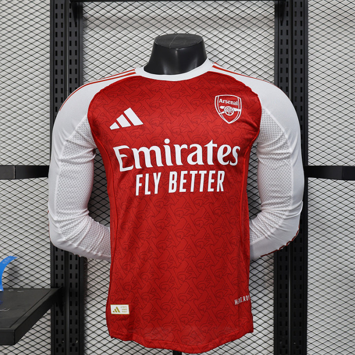 Long Sleeve Player Version 2025-2026 Arsenal Home Footbal Shirt Soccer Jersey