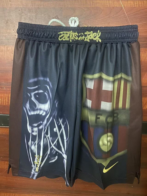 Retro Model Fan Version 2025-2026 Barcelona Travis Scott Soccer Shorts Football Shorts