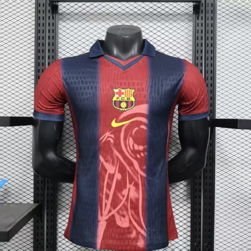 Barca Camisetas de Futbol Fans Version 2025-2026 Barcelona 2 Red Travis Scott Soccer Jersey
