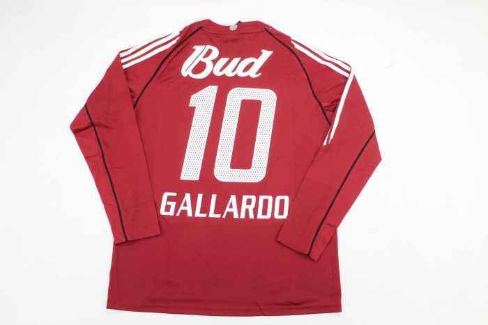 Long Sleeve Retro Jersey 2005-2006 River Plate GALLARDO 10 Away Red Soccer Jersey Vintage Football Shirt