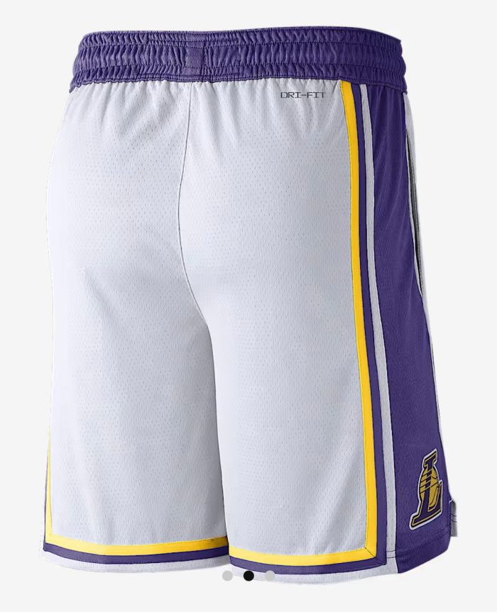 Lakers NBA Shorts White Basketball Shorts