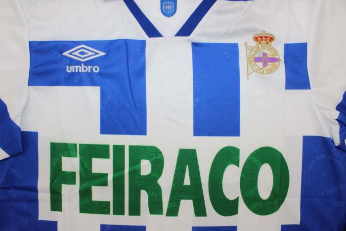 Retro Jersey 1994-1995 Deportivo La Coruna MAKAAY 7 Home Soccer Jersey Camisetas de Futbol