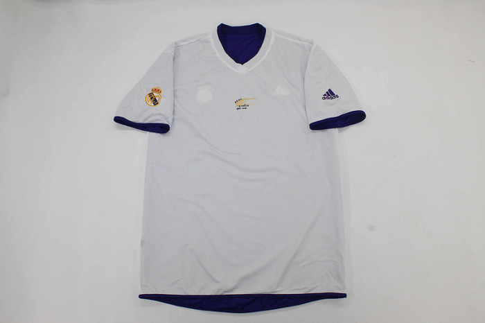 Retro Jersey 2002-2003 Real Madrid HIERRO 4 Third Away Purple/White Reversible Soccer Jersey Vintage Football Shirt